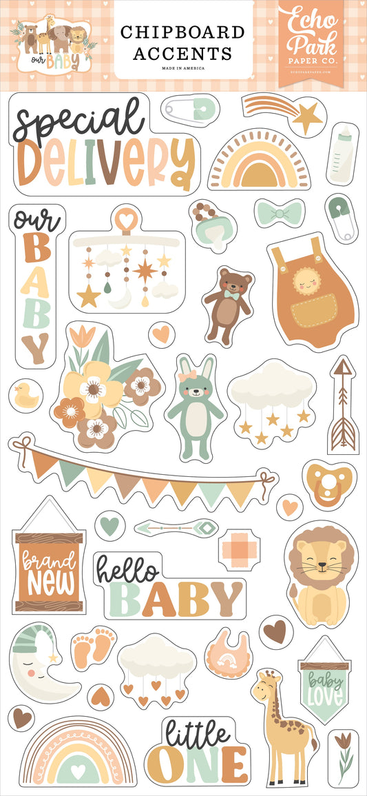 Echo Park Our Baby Chipboard -Accents