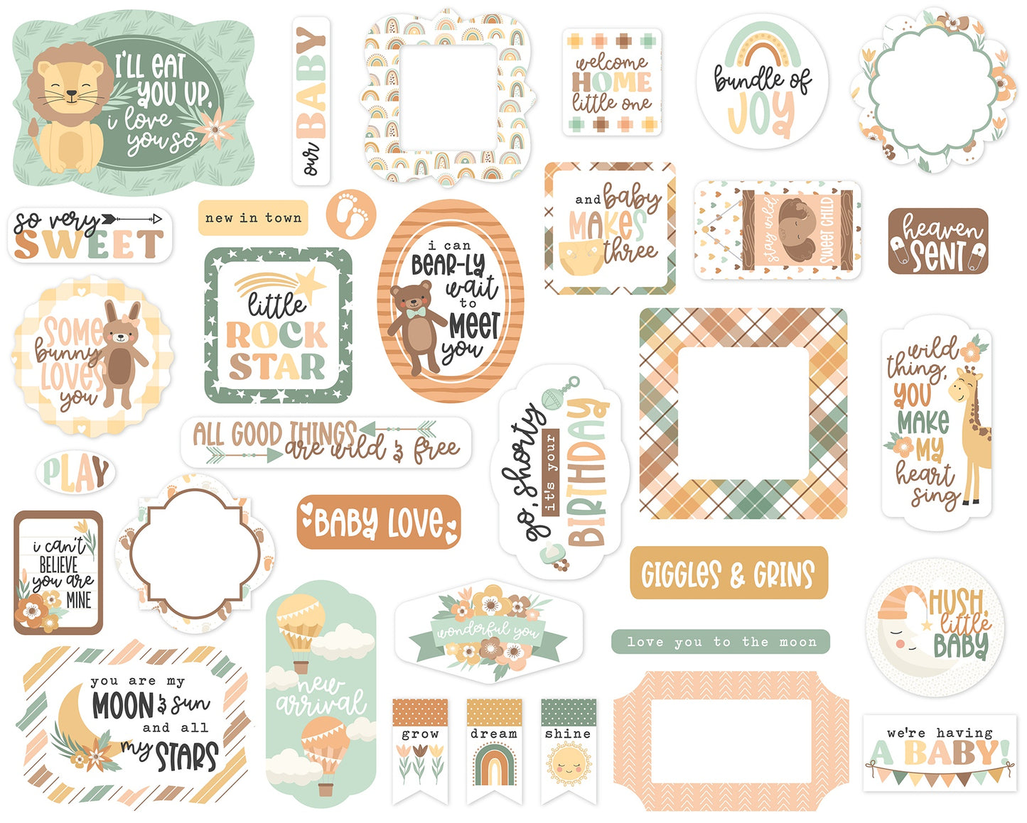 Echo Park Our Baby Cardstock Ephemera -Icons