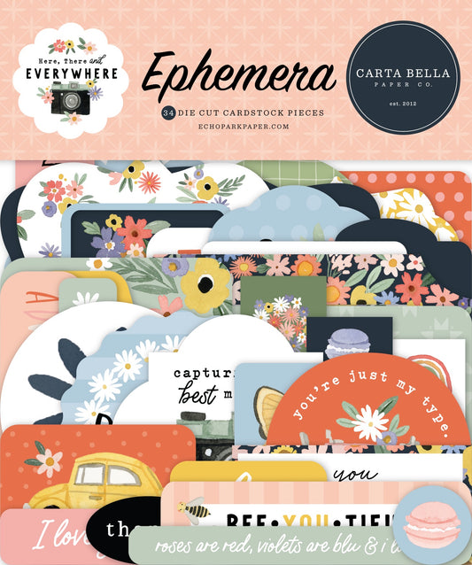 Carta Bella Here, There And Everywhere Cardstock Ephemera -Icons