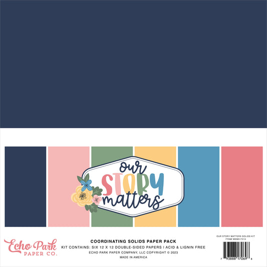 Echo Park Our Story Matters Double-Sided Solid Cardstock