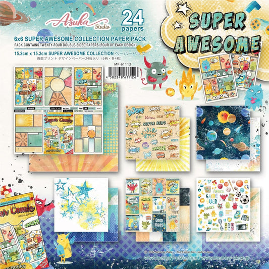 Asuka Studios Super Awesome Double-Sided Paper Pack 6"X6"