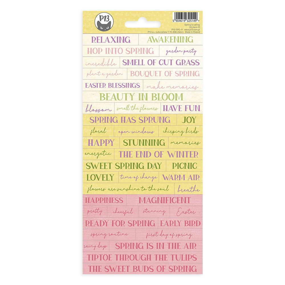 P13 Spring Is Calling Cardstock Stickers -#01