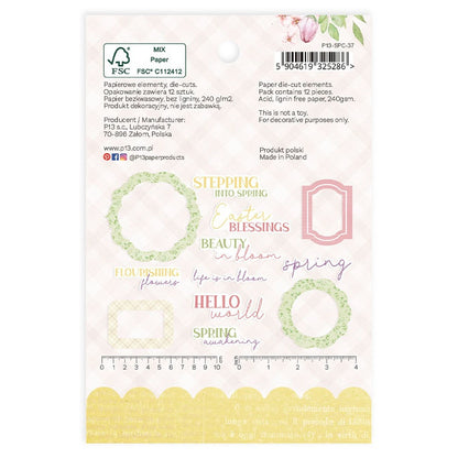 P13 Spring Is Calling Cardstock Die-Cuts -Frames & Words