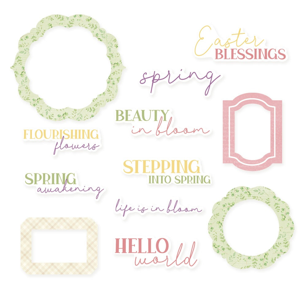 P13 Spring Is Calling Cardstock Die-Cuts -Frames & Words