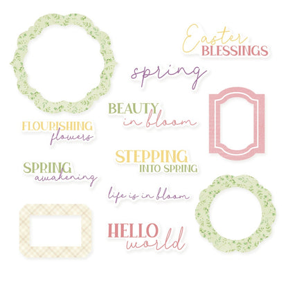 P13 Spring Is Calling Cardstock Die-Cuts -Frames & Words