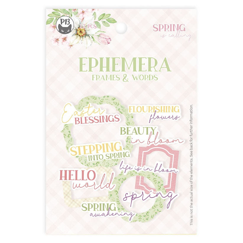 P13 Spring Is Calling Cardstock Die-Cuts -Frames & Words