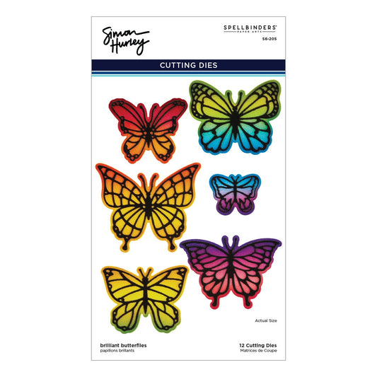 Spellbinders Etched Dies By Simon Hurley-Brilliant Butterflies -Metamorphosis