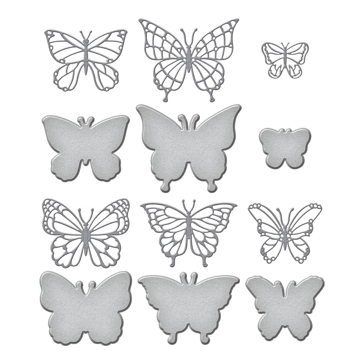 Spellbinders Etched Dies By Simon Hurley-Brilliant Butterflies -Metamorphosis