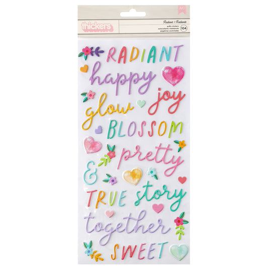 Paige Evans Blooming Wild Phrase Puffy Thickers Stickers