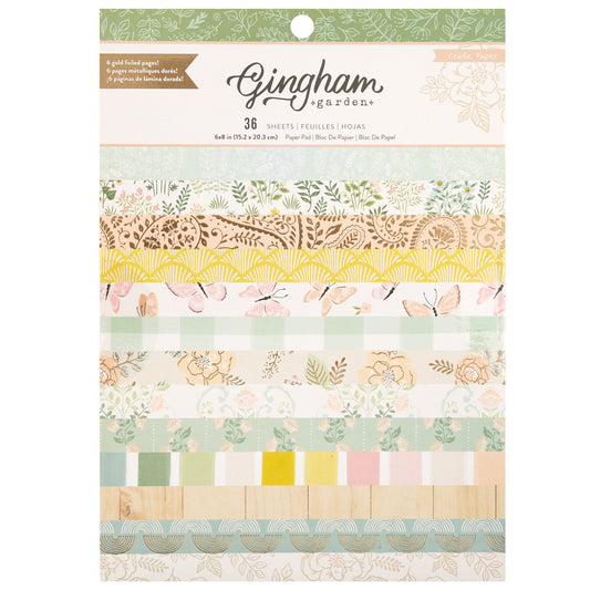 Crate Paper Gingham Garden Single-Sided Paper Pad 6"X8"