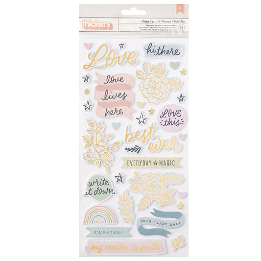Crate Paper Gingham Garden Thickers Stickers Phrase