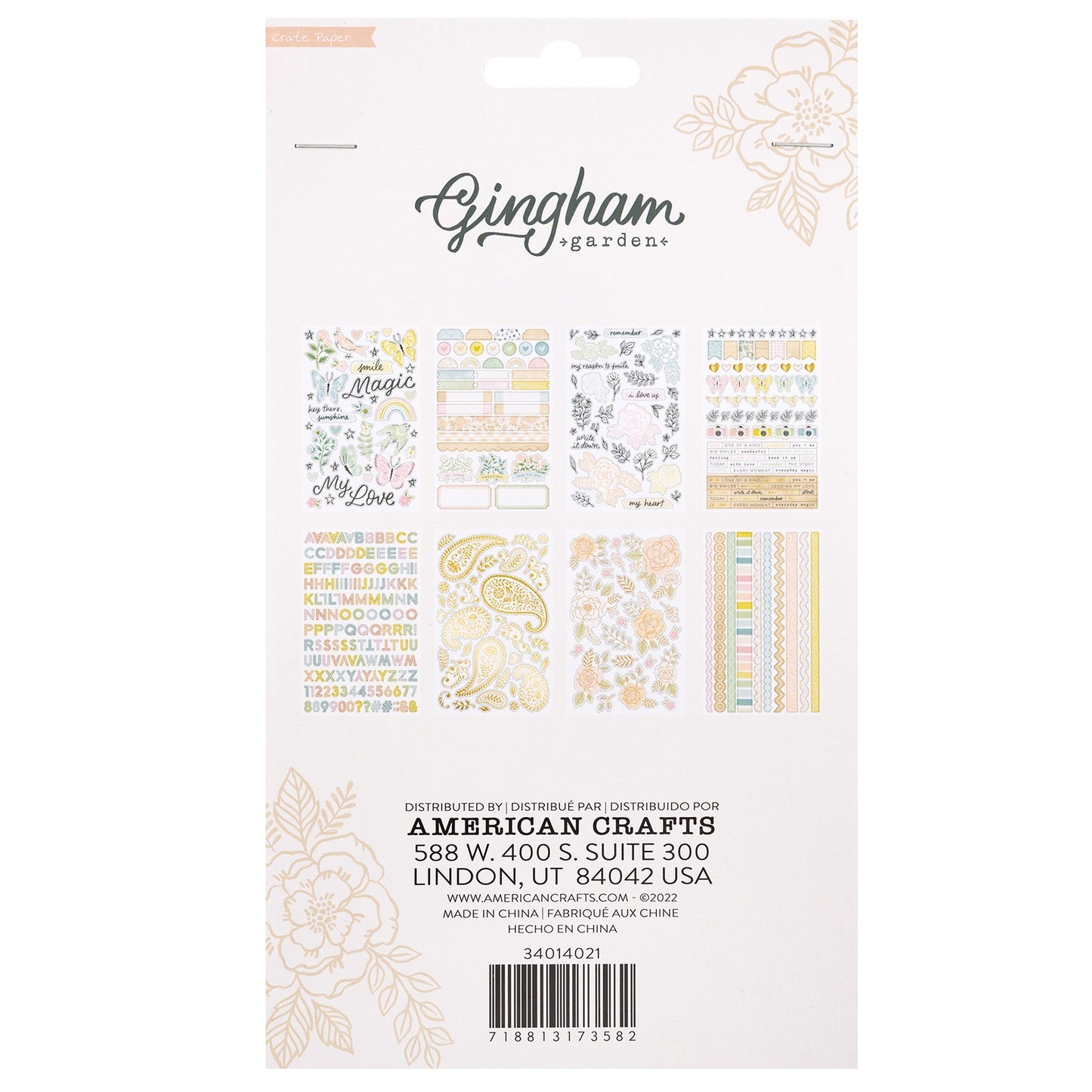 Crate Paper Gingham Garden Sticker Book