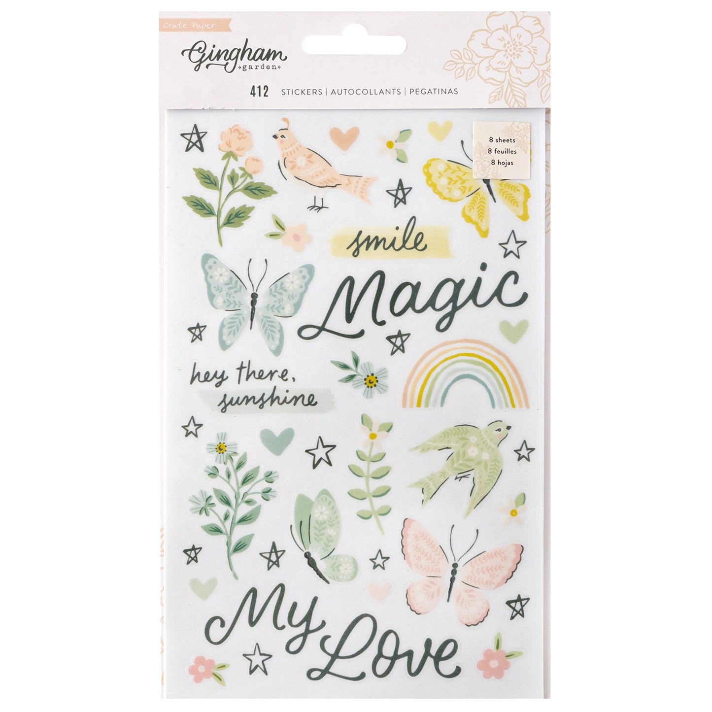 Crate Paper Gingham Garden Sticker Book