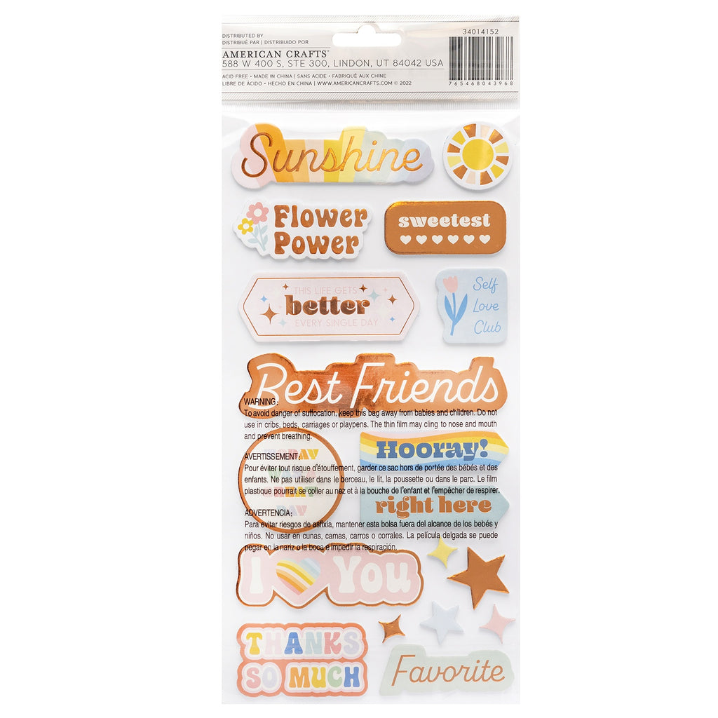 Jen Hadfield Flower Child Thickers Stickers Phrase