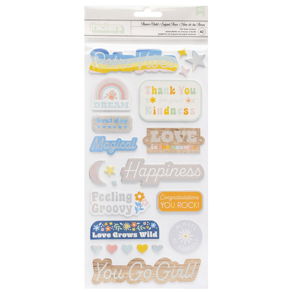 Jen Hadfield Flower Child Thickers Stickers Phrase