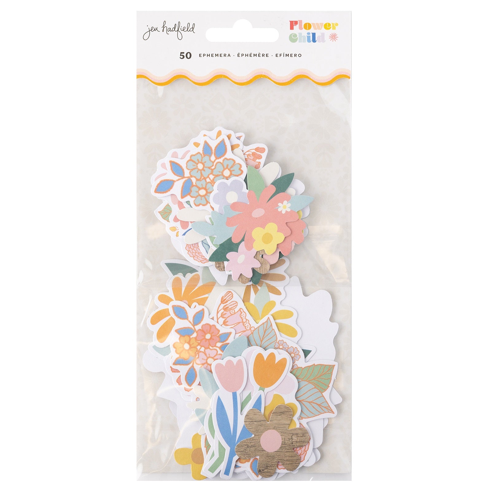Jen Hadfield Flower Child Ephemera Cardstock Die-Cuts