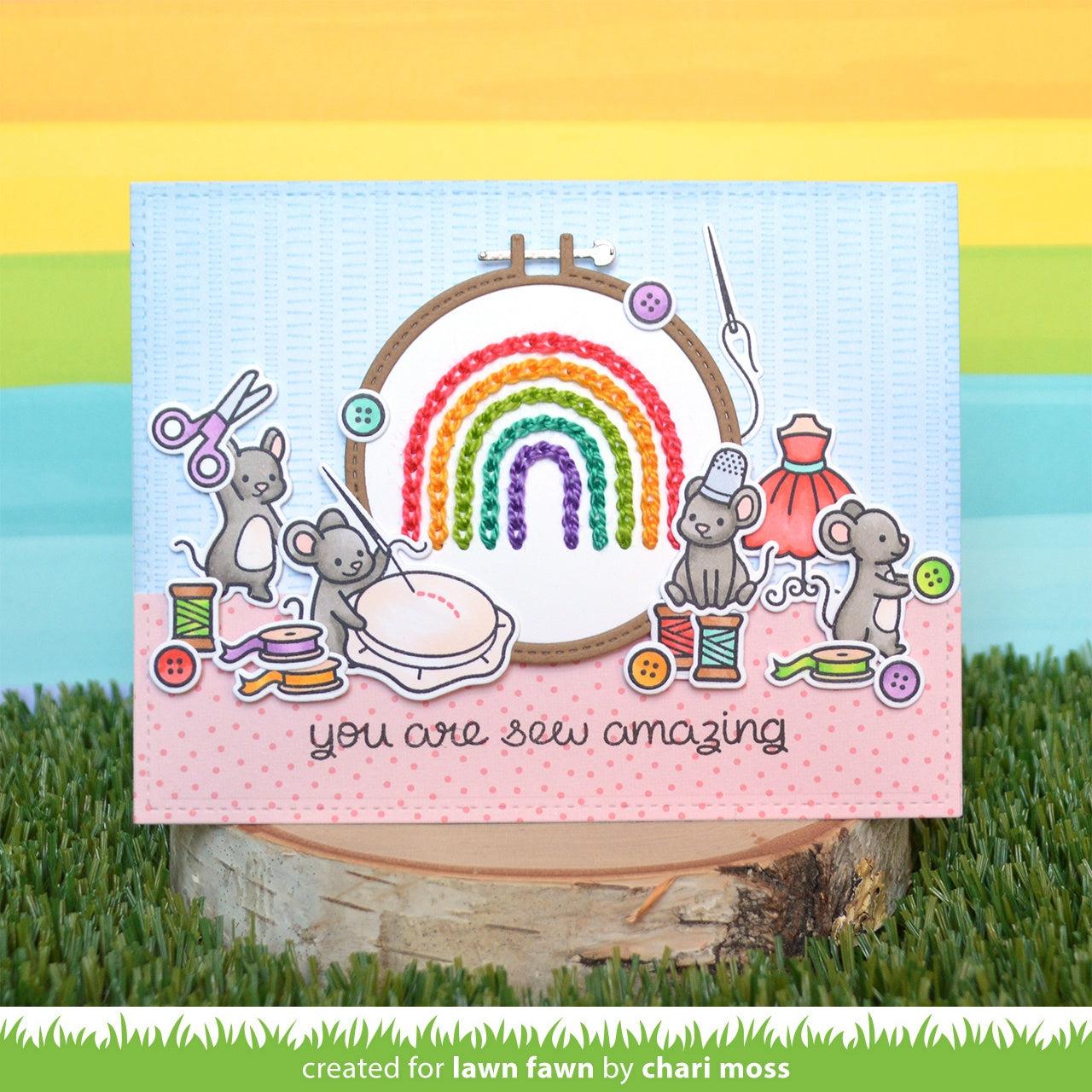 Lawn Cuts Custom Craft Die-Embroidery Hoop Rainbow Add-On