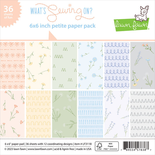 Lawn Fawn Single-Sided Petite Paper Pack 6X6 -What's Sewing On?