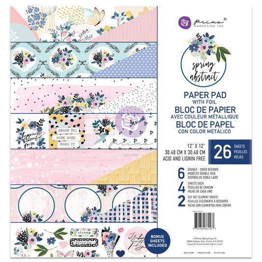 Prima Spring Abstract Double-Sided Paper Pad 12X12