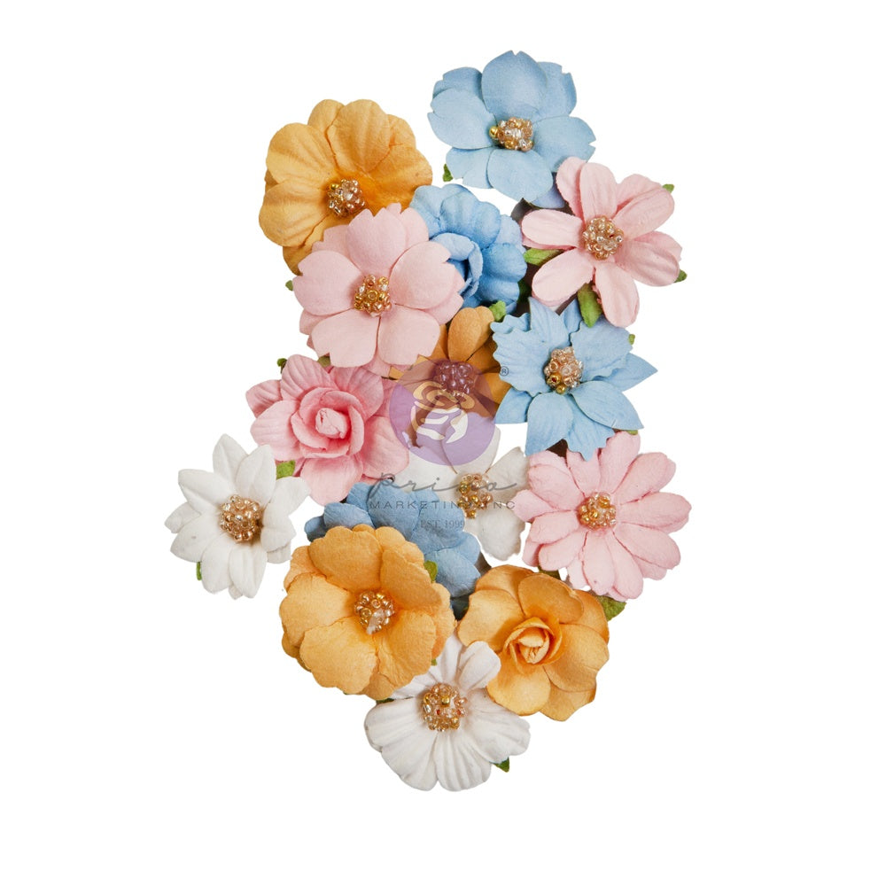 Prima Spring Abstract Mulberry Paper Flowers-Spring Notes