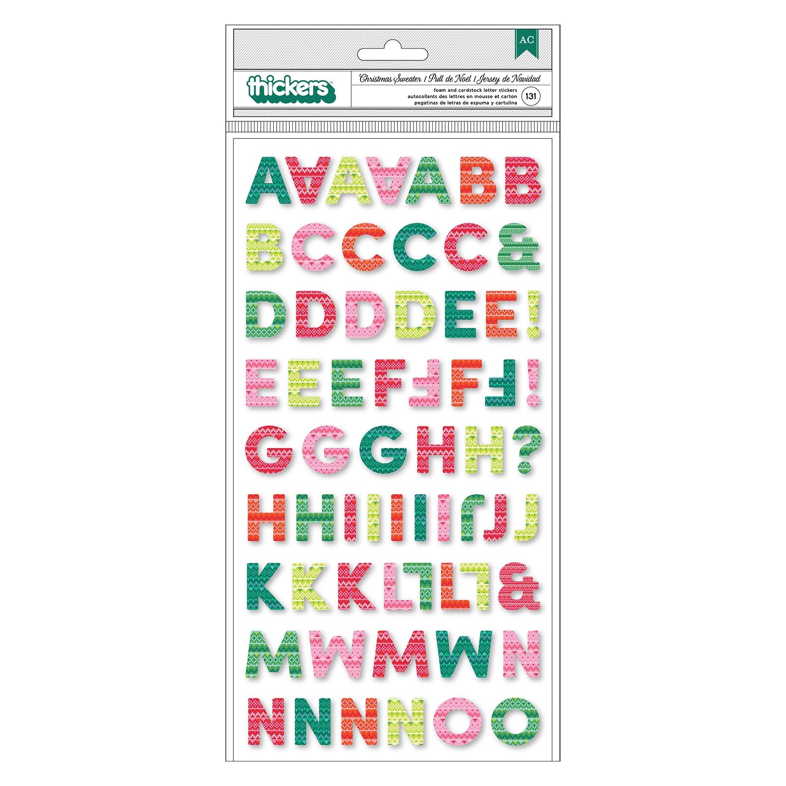 Paige Evans Sugarplum Wishes Thickers Stickers 131/Pkg-Christmas Sweater Alpha/Foam