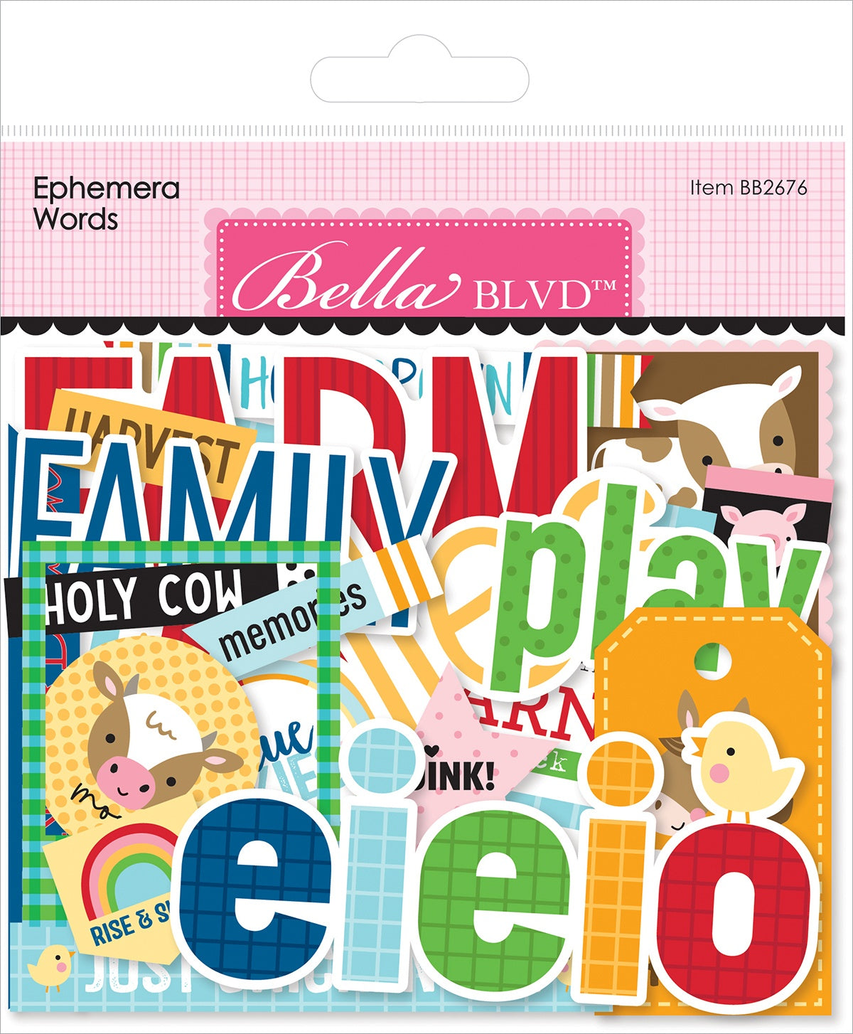 Bella Blvd EIEIO Cardstock Ephemera-Words