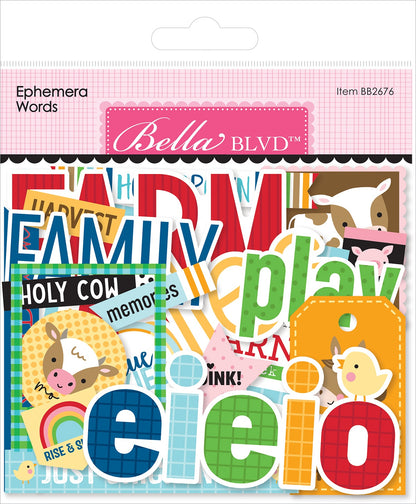 Bella Blvd EIEIO Cardstock Ephemera-Words