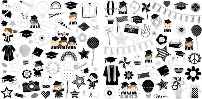 Bella Blvd Cap & Gown Cardstock Ephemera-Icons