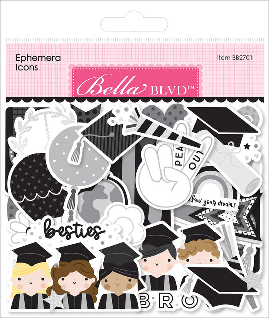 Bella Blvd Cap & Gown Cardstock Ephemera-Icons