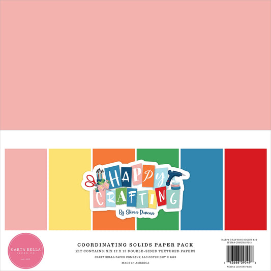 Carta Bella Happy Crafting Double-Sided Solid Cardstock