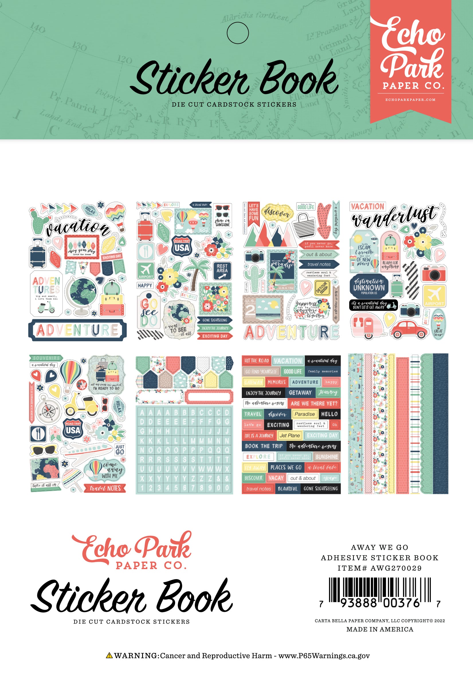 Echo Park Away We Go Sticker Book