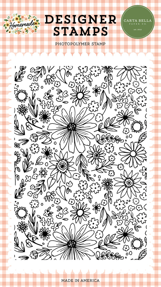 Carta Bella Homemade Floral Background Stamp Set