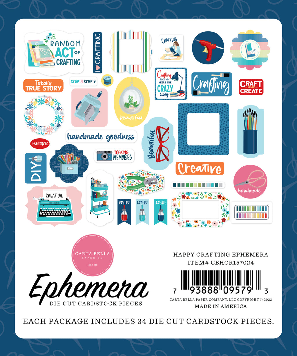 Carta Bella Happy Crafting Cardstock Ephemera -Icons