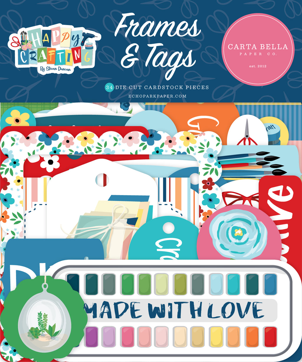 Happy Crafting Ephemera -Frames & Tags