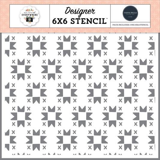 Carta Bella Here, There And Everywhere Quilted Pattern Stencil