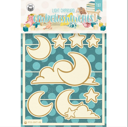 P13 Good Night Die-Cut Chipboard Embellishments #3