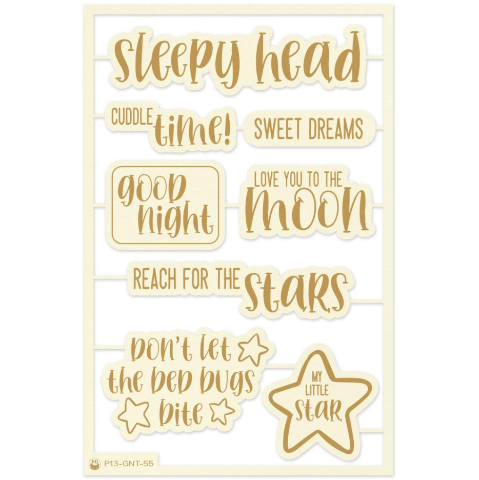 P13 Good Night Die-Cut Chipboard Embellishments  #7