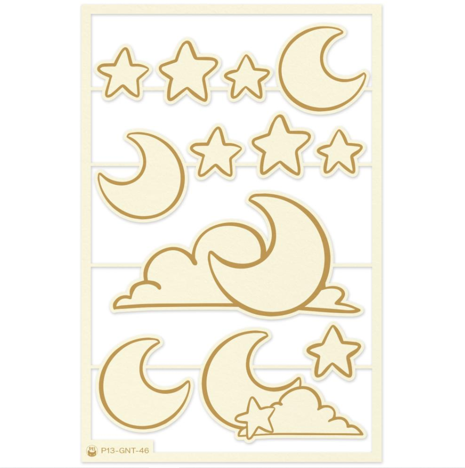 P13 Good Night Die-Cut Chipboard Embellishments #3