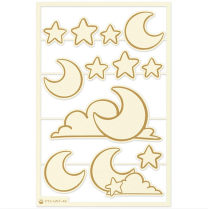 P13 Good Night Die-Cut Chipboard Embellishments #3