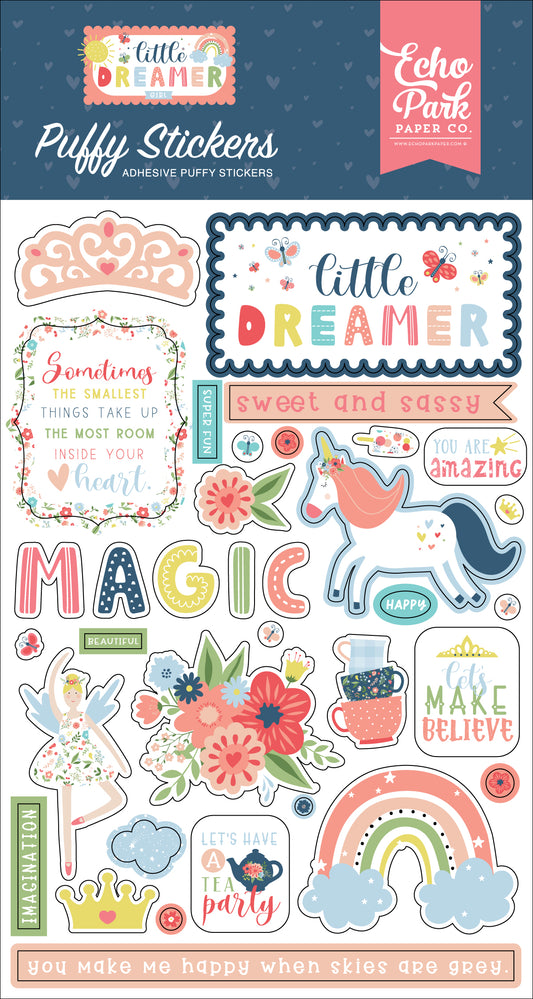 Echo Park Little Dreamer Girl Puffy Stickers