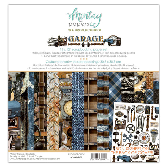 Mintay Garage 12 x 12 Paper Set