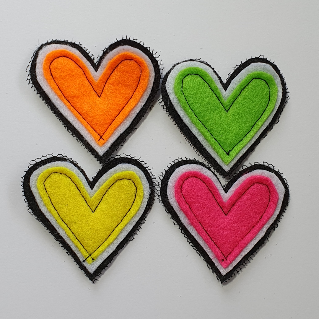 Charm Creations Fluro Hearts