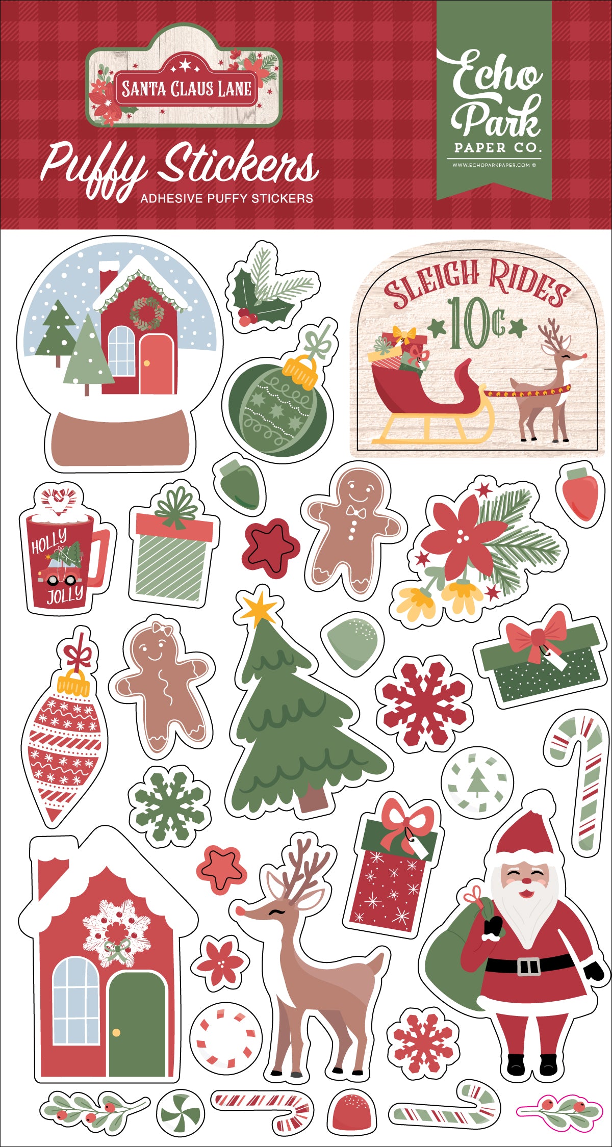 Echo Park Santa Claus Lane Puffy Stickers