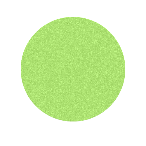 A vibrant lime green paint swatch with a shimmery finish.