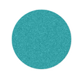 A teal blue colored sample paint circle with pearl shimmer