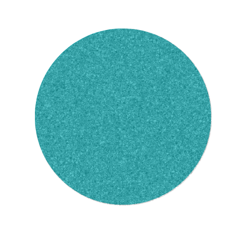 A teal blue colored sample paint circle with pearl shimmer