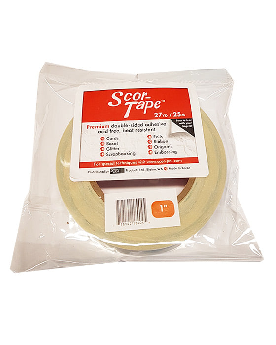 Scor-Tape Double-Sided Adhesive Tape - 1 Inch (25mm) Wide