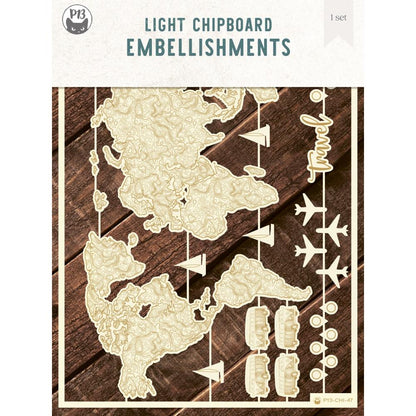 P13 Map Of The World chipboard