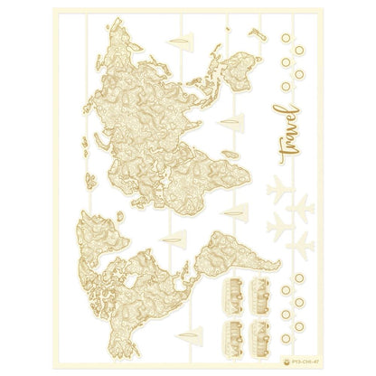 P13 Map Of The World chipboard